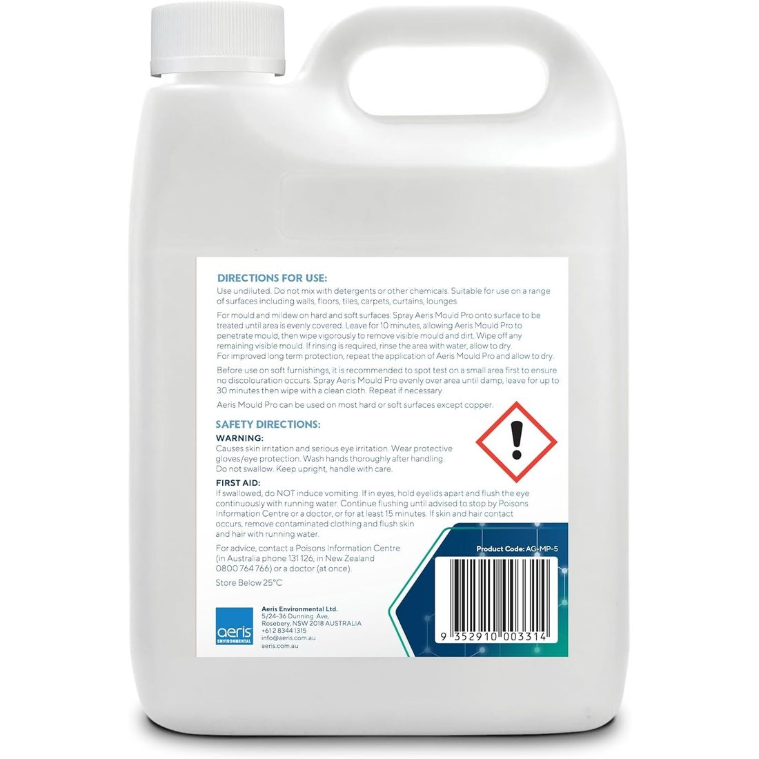 Directions for use and safety information label
