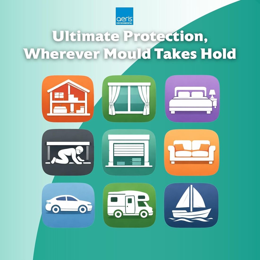 Use anywhere mould takes hold — home, car, caravan, boat